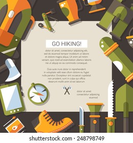 Modern flat design illustration of camping and hiking info graphic vector elements