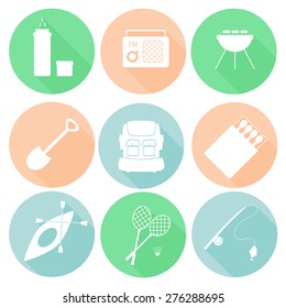 Modern flat design illustration of camping and hiking info graphic vector elements