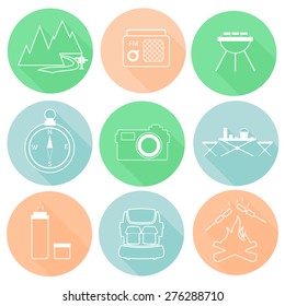 Modern flat design illustration of camping and hiking info graphic vector elements