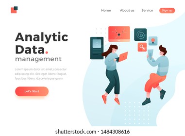 Modern flat design illustration concept of Data Analysis for Landing page. Easy to edit and customize. Vector illustration