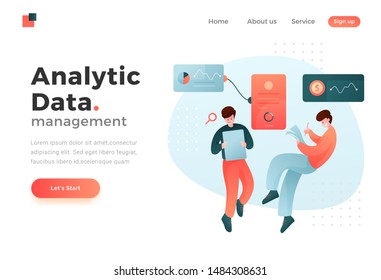 Modern flat design illustration concept of Data Analytic for website and mobile website. Landing page template. Easy to edit and customize. Vector illustration