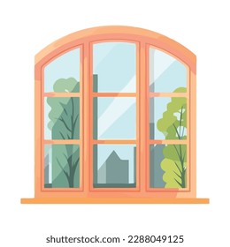 Modern flat design illustration of a forest landscape isolated