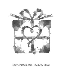 Um design moderno e plano ilustração de uma caixa de presente com um sotaque de coração sutil, perfeito para transmitir um presente de Dia dos Namorados.