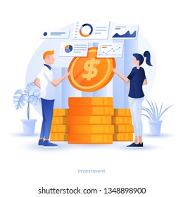 Modern flat design illustration of Investment. Can be used for website and mobile website or Landing page. Easy to edit and customize. Vector illustration