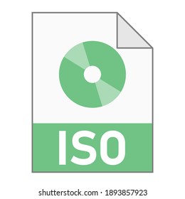 Modern flat design of ISO file icon for web