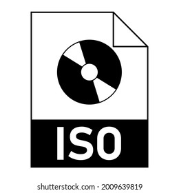 Diseño plano moderno del icono de archivo ISO para web