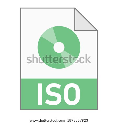 Modern flat design of ISO file icon for web