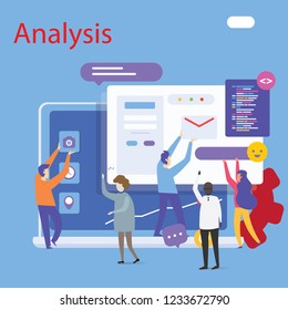 Modern flat design isometric concept of Data Analysis for website and mobile website. Landing page template. Easy to edit and customize. Vector illustration