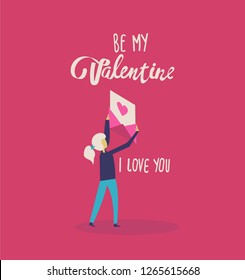 Modern flat design isometric concept of 14 february. Valentine’s Day. Easy to edit and customize. Vector