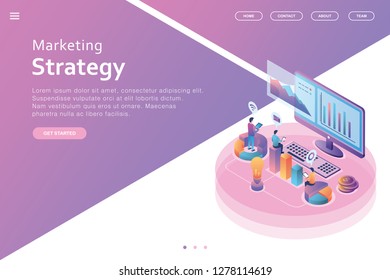 Modern flat design isometric concept of business for banner and website