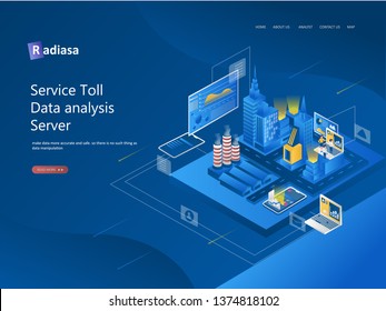Modern flat design isometric concept of App Development for website and mobile website. Landing page template. Easy to edit and customize. color full, gradient
