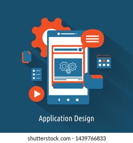 Modern flat design isometric concept of App Development for website and mobile website. 