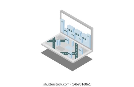 Modern flat design isometric concept for website and mobile website. Landing page template