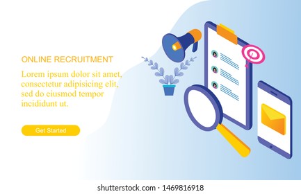 Modern flat design isometric concept for website and mobile website. Landing page template