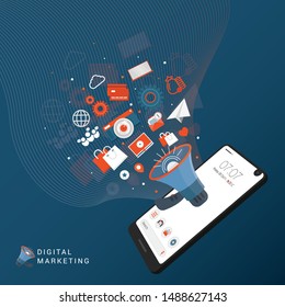 Modern flat design isometric concept of Marketing Strategy for website and mobile website banner
