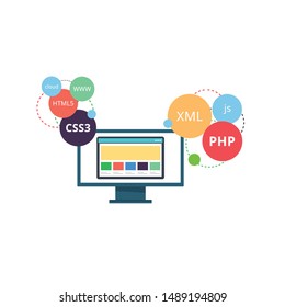 Modern flat design isometric concept of Web Development