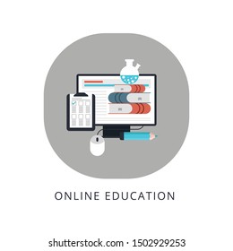 Modern flat design isometric concept of Online Education for website and mobile website. 