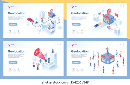 Modern flat design isometric concept of Marketing Strategy for banner and website. Geo location, Landing page template.   Vector illustration. 