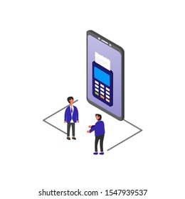 Modern flat design isometric concept of online payment online. Internet payments, money transfer, online bank for website and mobile website. Landing page template. vector illustration