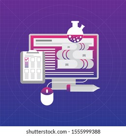 Modern flat design isometric concept of Online Education for website and mobile website.