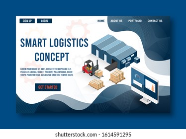 Modern flat design isometric concept of Smart Logistics with with global logistics partnership for website and mobile website. 
Easy to edit and customize. Vector illustration