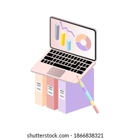 Modern flat design isometric concept of Online Education banner template for website and mobile development. Online training courses, university studies, e-learning, research. Vector illustration.
