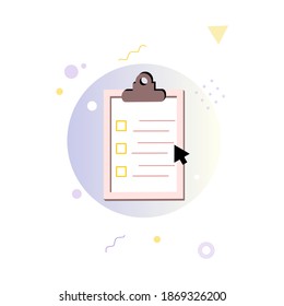 Modern flat design isometric concept of Online Education Test banner template for website and mobile development. Online training, exam, exercise, quiz, final test. Vector illustration.