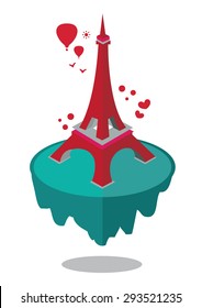 Modern Flat Design Isometric Eiffel tower