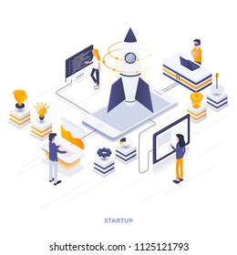 Modern flat design isometric illustration of Startup. Can be used for website and mobile website or Landing page. Easy to edit and customize. Vector illustration