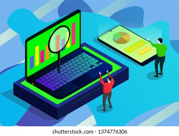 Modern flat design isometric illustration of Strategy. Can be used for website and mobile website or Landing page