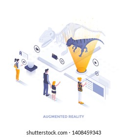 Modern flat design isometric illustration of Augmented Reality. Can be used for website and mobile website or Landing page. Easy to edit and customize. Vector illustration