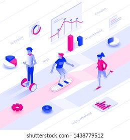 Modern flat design isometric illustration of Business Growth. Business concept. Can be used for website and mobile website or Landing page. Easy to edit and customize. Vector illustration