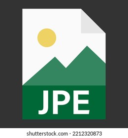 Modern flat design of JPE file icon for web