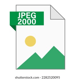 Modern flat design of JPEG 2000 file icon for web