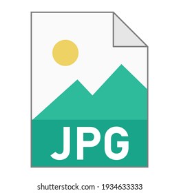 Modern flat design of JPG file icon for web