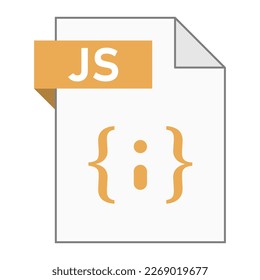 Modern flat design of JS file icon for web