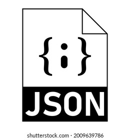Modern flat design of JSON file icon for web