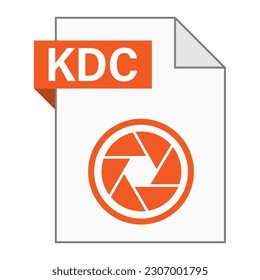 Modern flat design of KDC file icon for web