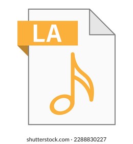 Modern flat design of LA file icon for web