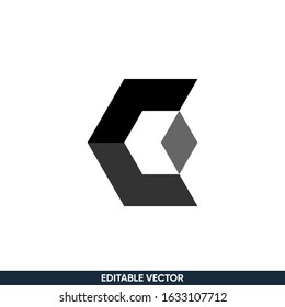 modern flat design letter C logo vector