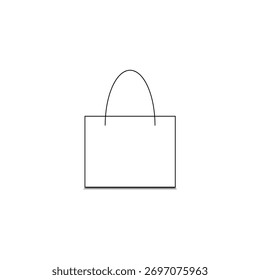 Arte plano moderno de la línea del diseño de un bolso de mano o del bolso del transporte de la tienda. Este icono de la línea de la bolsa de compras para el comercio electrónico.