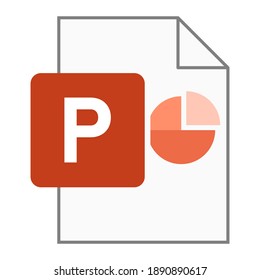 Modern flat design of logo PPT presentation file icon