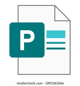 Diseño plano moderno del logotipo icono de archivo de documento del editor PUB