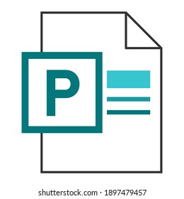 Modern flat design of logo PUB publisher document file icon