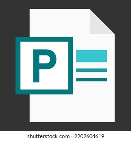 Modern flat design of logo PUB publisher document file icon