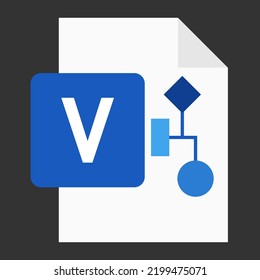 Modern flat design of logo VSD visio drawing file icon