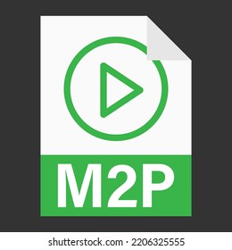 Modern flat design of M2P file icon for web