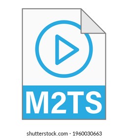 Modern flat design of M2TS file icon for web