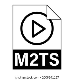 Modern flat design of M2TS file icon for web