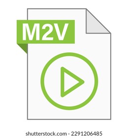 Modern flat design of M2V file icon for web